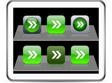 Forward arrow green app icons. clipart