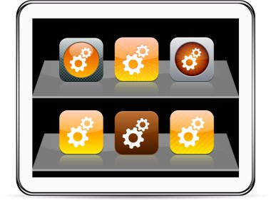 Tools orange app icons. clipart