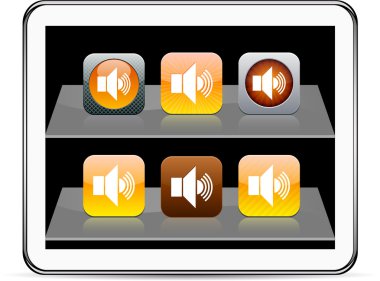 Sound orange app icons. clipart