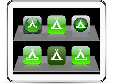 Tent green app icons. clipart