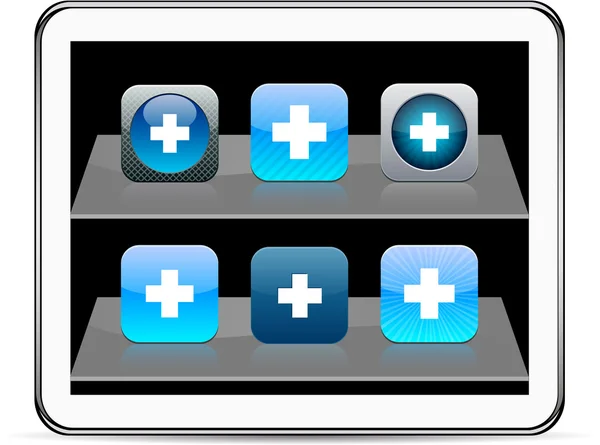 Plus les icônes application bleue . — Image vectorielle