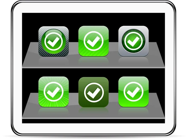 Marquer les icônes application verte . — Image vectorielle