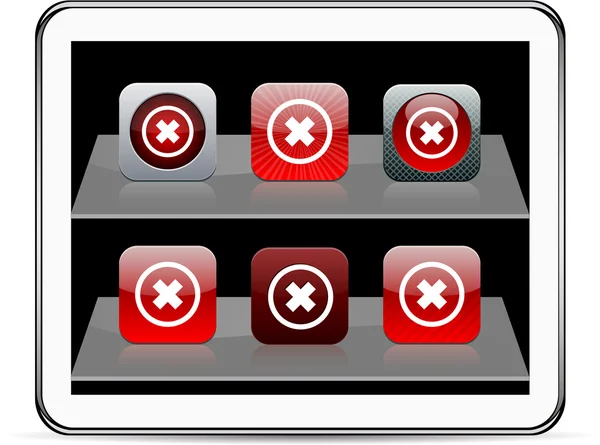 Eliminar iconos de aplicaciones de color rojo cruzado . — Archivo Imágenes Vectoriales