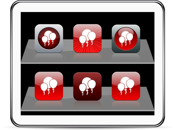 Lufi piros app-ikonok. — Stock Vector