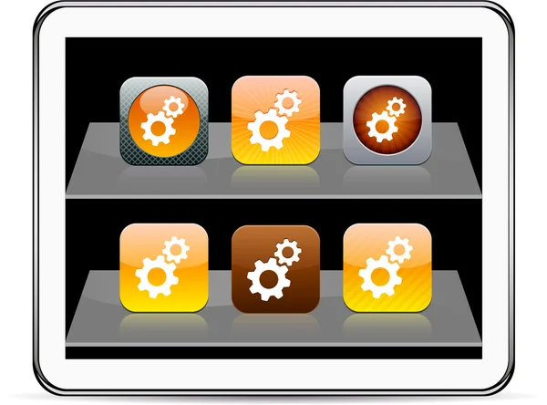 Tools orange app icons. — Stock Vector