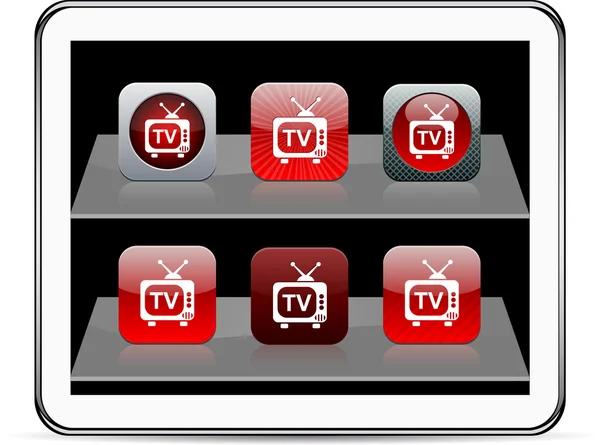Κόκκινο app εικόνων τηλεόρασης. — ストックベクタ