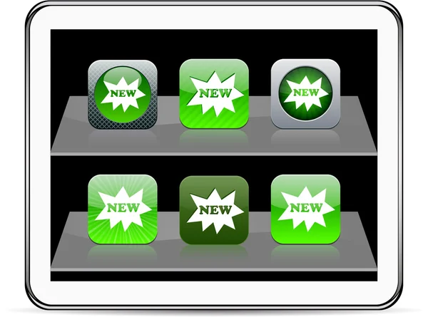 Novos ícones de aplicativos verdes . —  Vetores de Stock