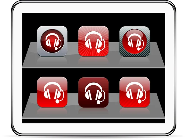 Ícones de aplicativo vermelho de call center . —  Vetores de Stock