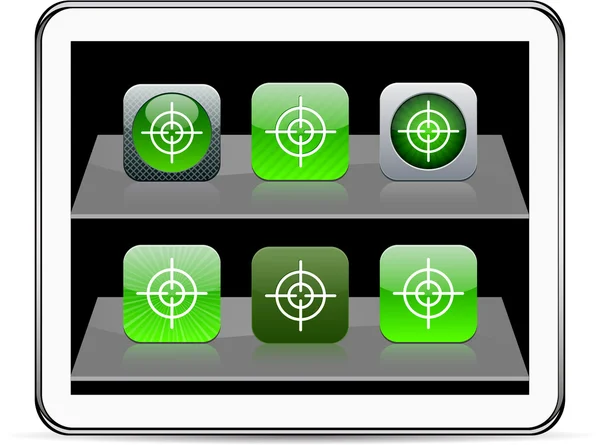 Vision grüne App-Symbole. — Stockvektor