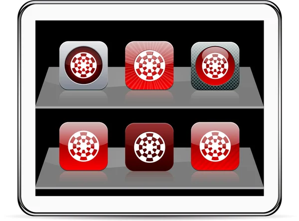 Iconos de aplicaciones rojas objetivo . — Archivo Imágenes Vectoriales