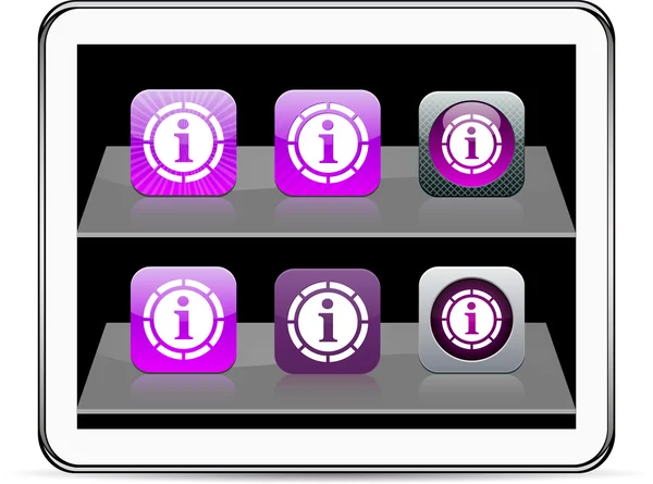Informace fialové app ikony. — Stockový vektor