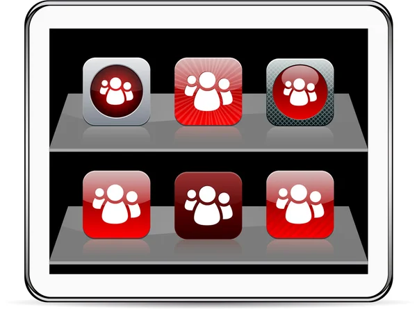 Forum icone delle app rosse . — Vettoriale Stock