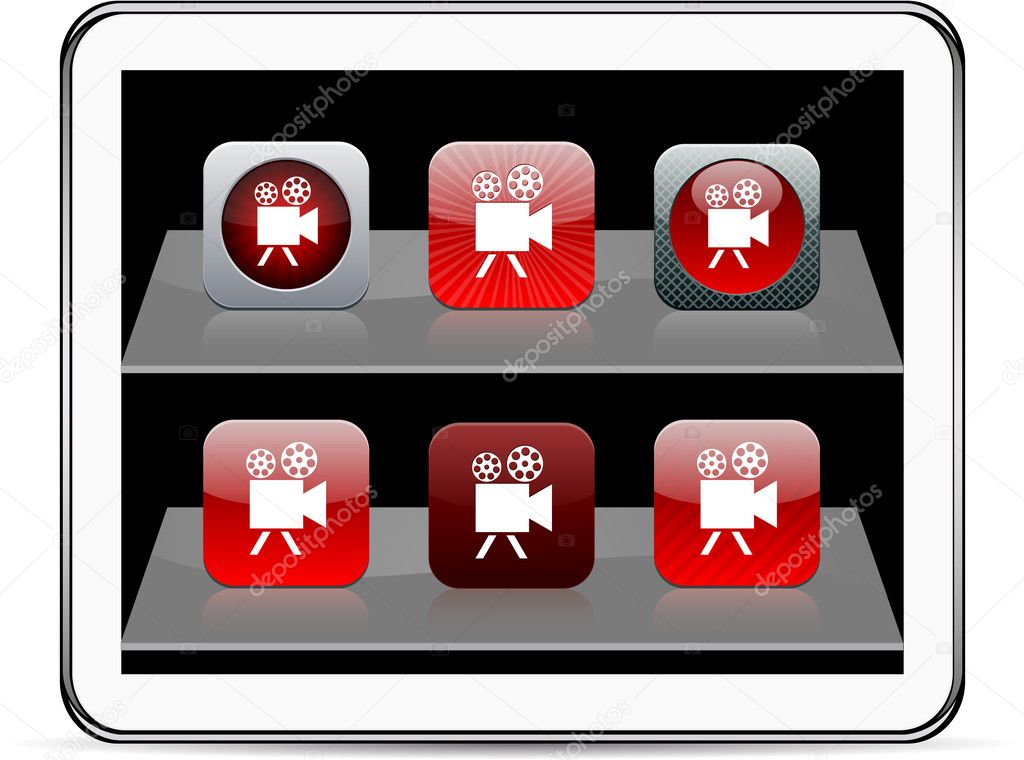 Video camera red app icons.