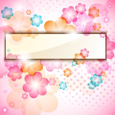 Multicolor flower frame with space for text clipart