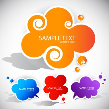 Paper cloud bubble for speech clipart