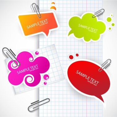 Colorful paper bubble for speech clipart