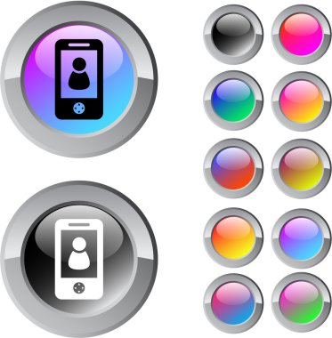 kişi çok renkli yuvarlak düğmesi.