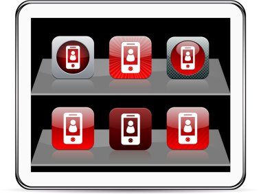 kişi kırmızı app simgeleri.