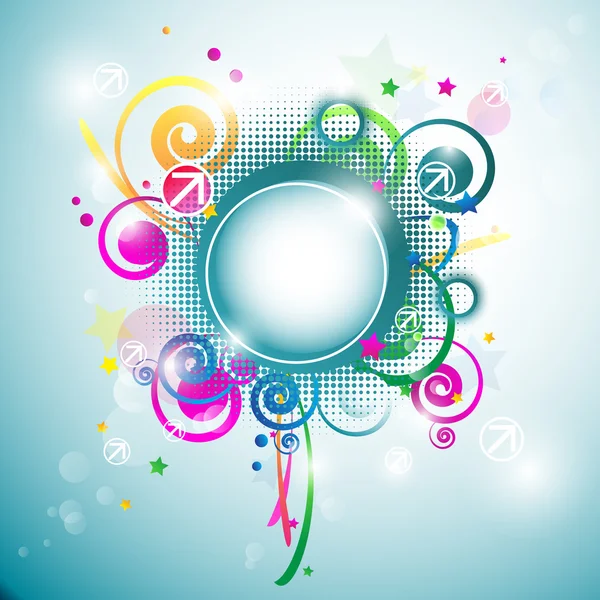 Beautiful round multicolored frame for text. Eps10 — Stock Vector