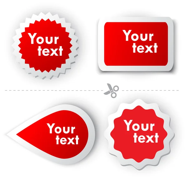 Autocollant vectoriel rouge pour texte — Image vectorielle