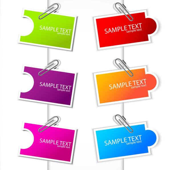 Colorful paper card with clip