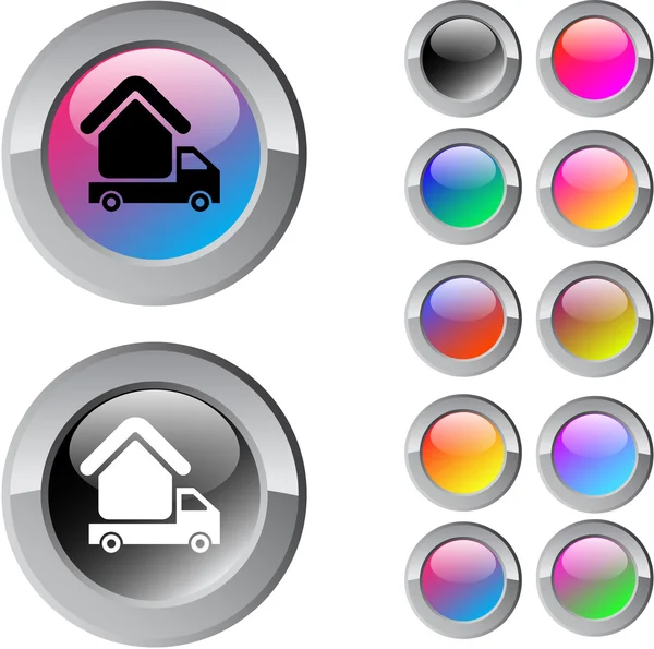 Husbil multicolor runda knappen. — Stock vektor