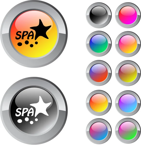 Spa multicolor ronde knop. — Stockvector