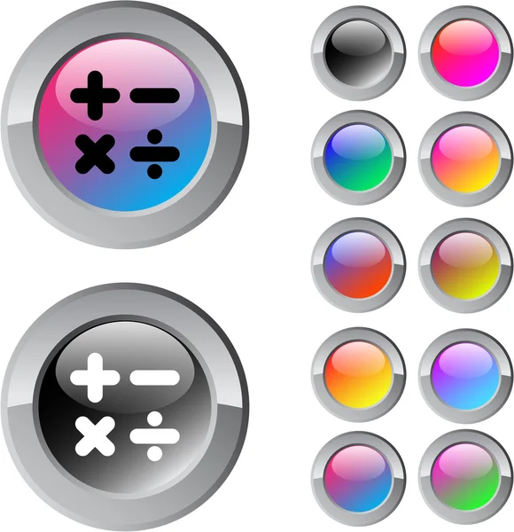 Beräkna multicolor runda knappen. — Stock vektor