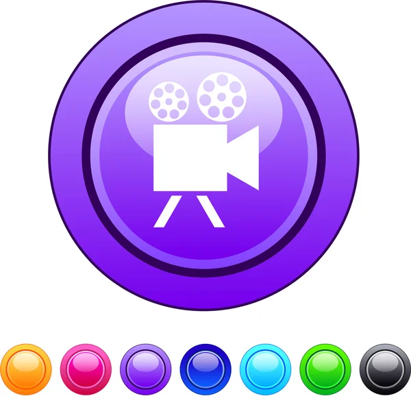 Cámara de vídeo botón círculo . — Vector de stock