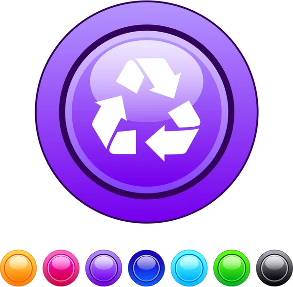 Recycling cirkel-knop. — Stockvector