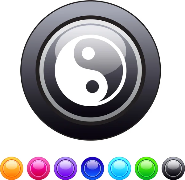 Ying yang circle button. — Stock Vector