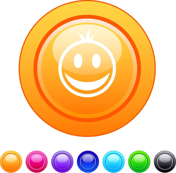 Smiley circle button. — Stock Vector