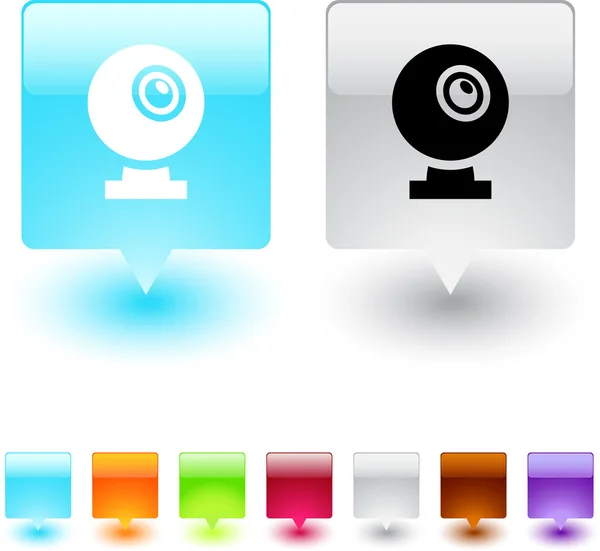 Webcam bouton carré . — Image vectorielle