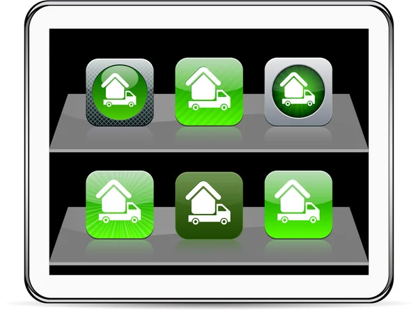 Ícones de aplicativo verde campista . — Vetor de Stock