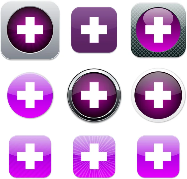 Navíc fialová app ikony. — Stockový vektor