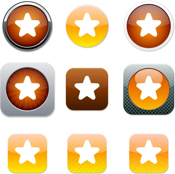 Yıldız turuncu app simgeleri. — Stok Vektör