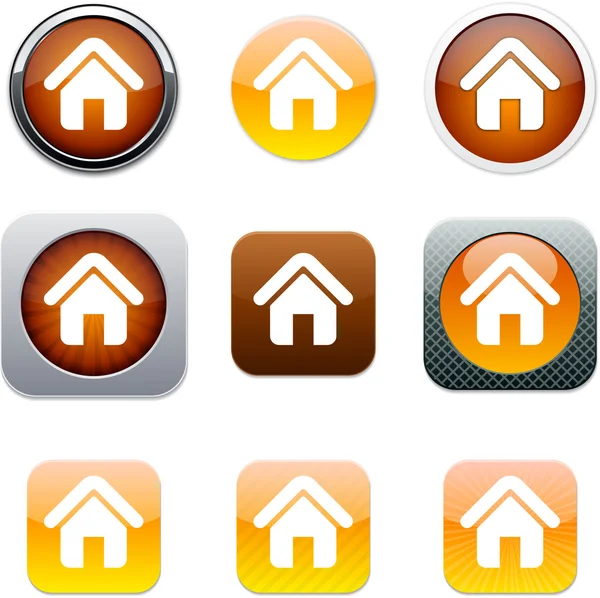 Home orange app icons. — Stock Vector