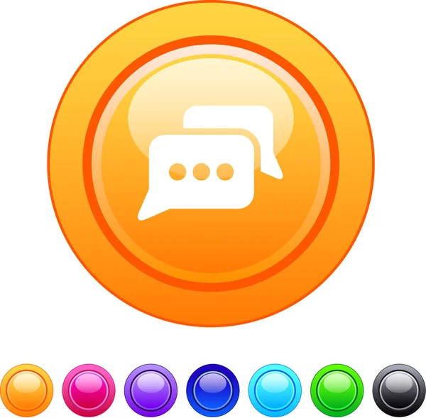 Chat κουμπί κύκλο. — Διανυσματικό Αρχείο