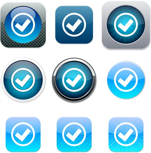 Blaue App-Symbole markieren. — Stockvektor