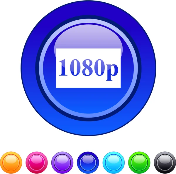 1080p botão círculo . — Vetor de Stock