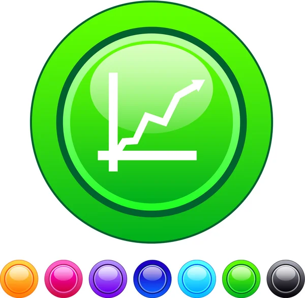 Botón círculo de tendencia positiva . — Vector de stock