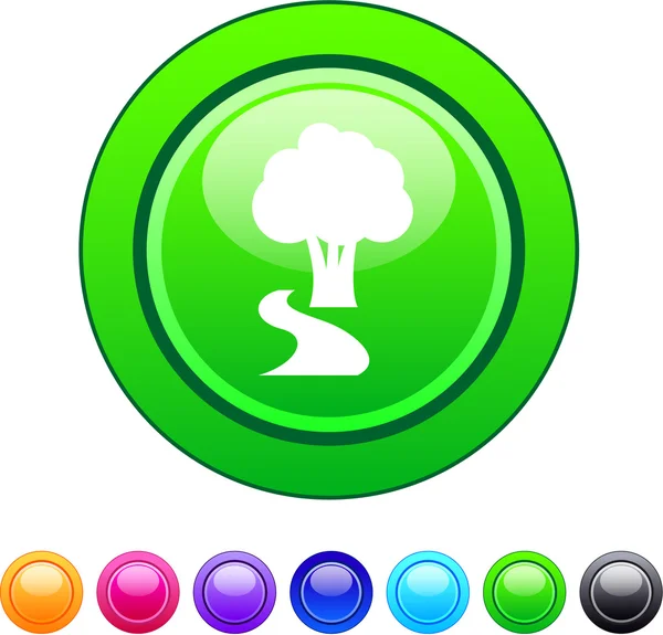 Tree circle button. — Stock Vector