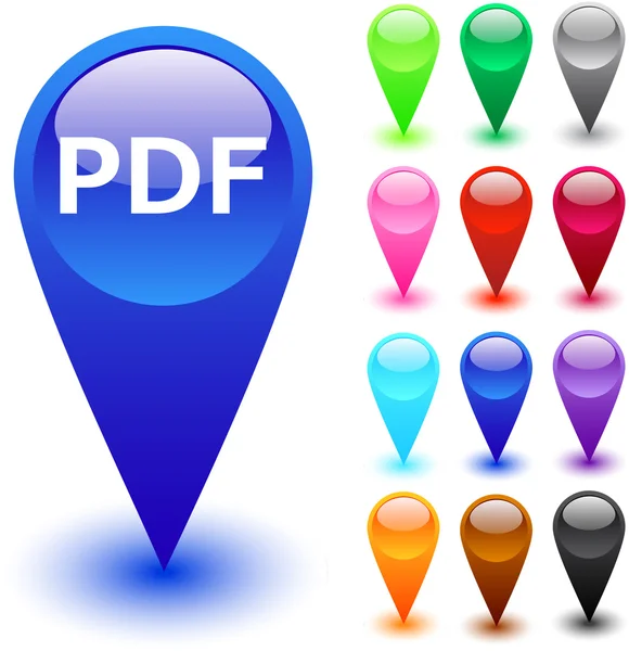 Tlačítko PDF. — Stockový vektor
