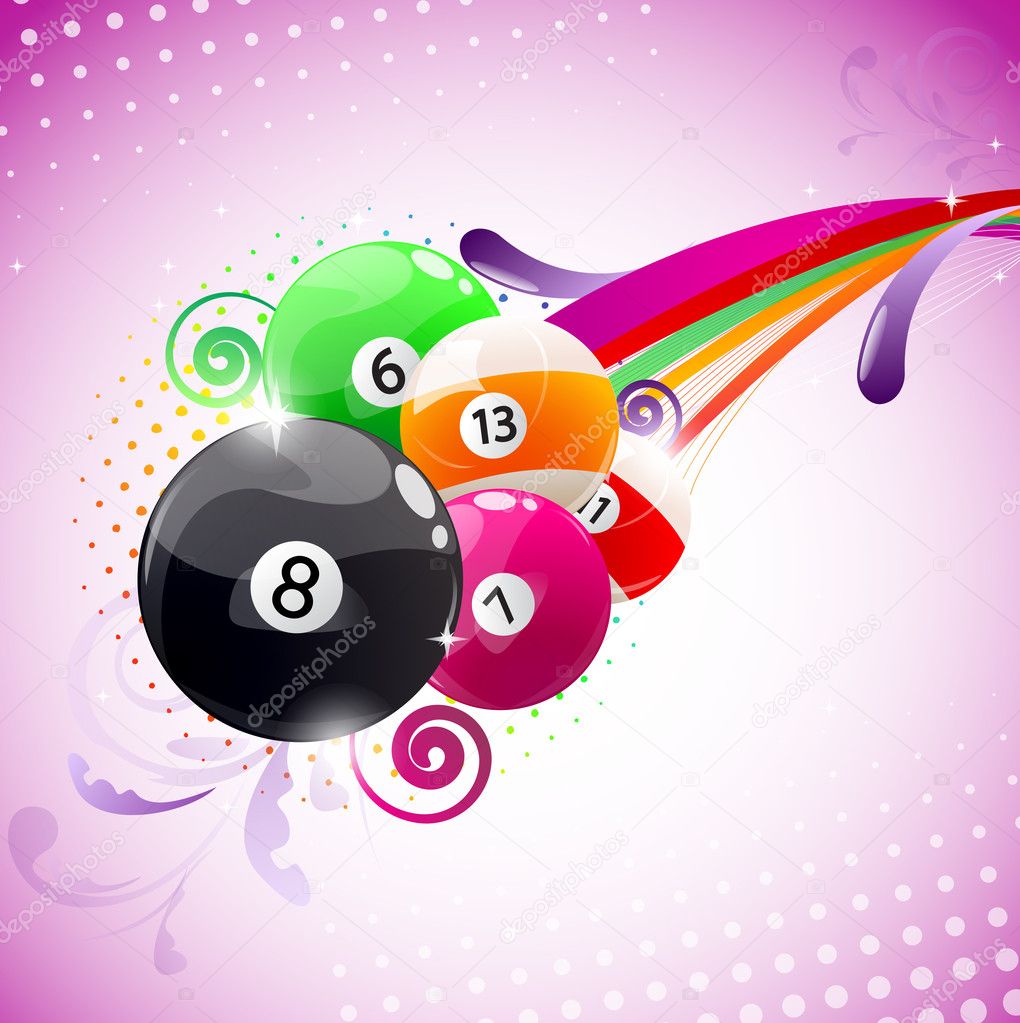 Beautiful colorful background with billiard balls
