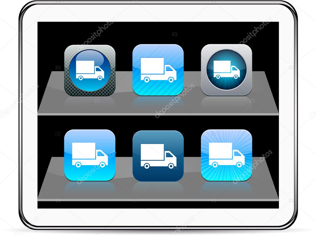 Delivery blue app icons.