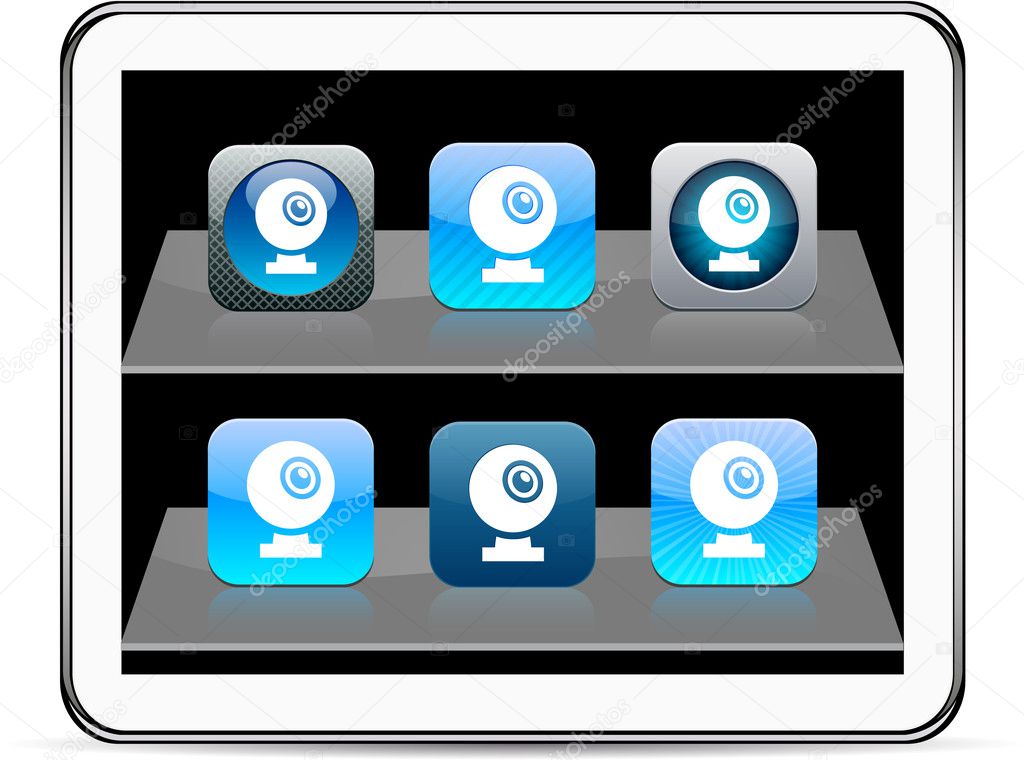Webcam blue app icons.