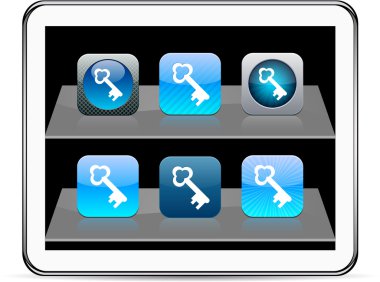 anahtar mavi app simgeleri.