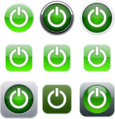 Power green app icons. clipart