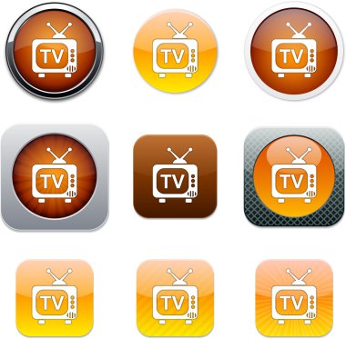 TV orange app icons. clipart