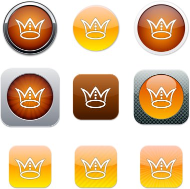 Crown orange app icons. clipart